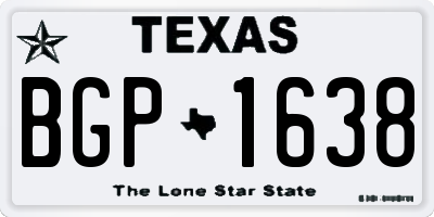 TX license plate BGP1638