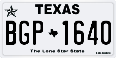 TX license plate BGP1640