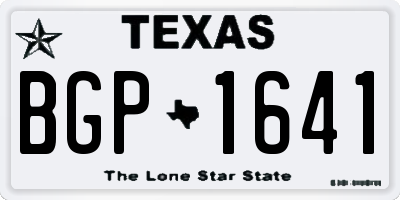 TX license plate BGP1641