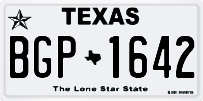 TX license plate BGP1642