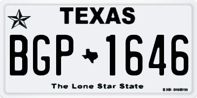 TX license plate BGP1646