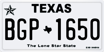 TX license plate BGP1650