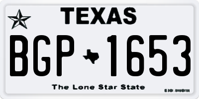 TX license plate BGP1653