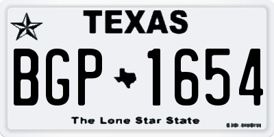 TX license plate BGP1654