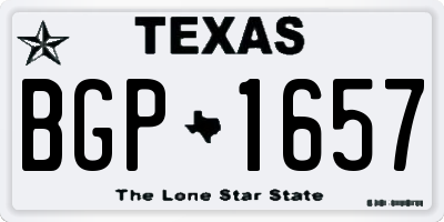 TX license plate BGP1657