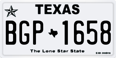 TX license plate BGP1658