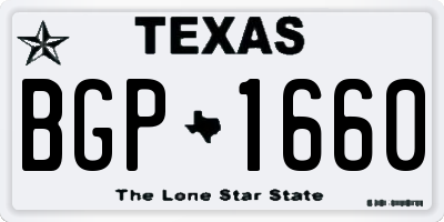 TX license plate BGP1660