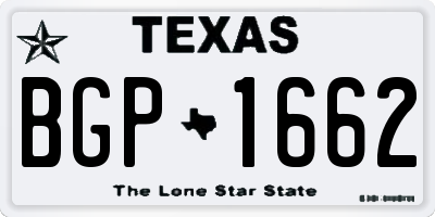 TX license plate BGP1662