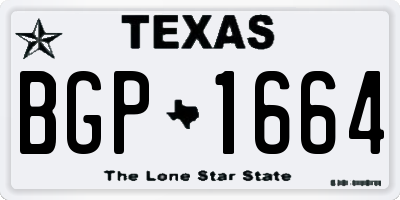TX license plate BGP1664