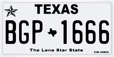 TX license plate BGP1666