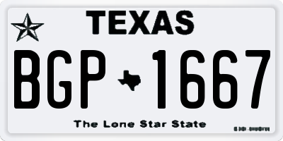 TX license plate BGP1667