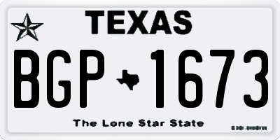 TX license plate BGP1673