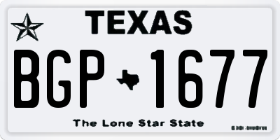 TX license plate BGP1677