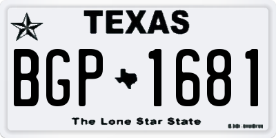 TX license plate BGP1681