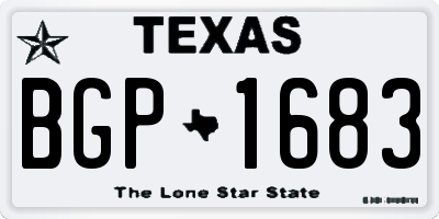 TX license plate BGP1683