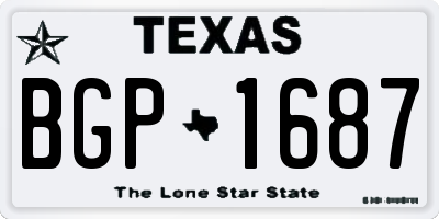 TX license plate BGP1687