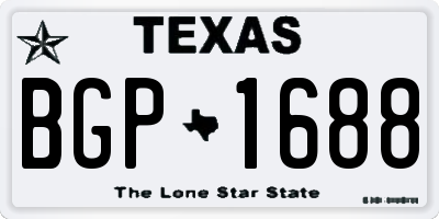 TX license plate BGP1688
