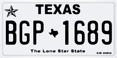 TX license plate BGP1689