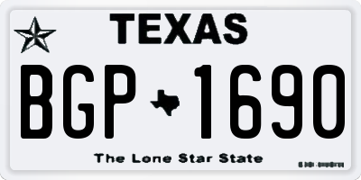 TX license plate BGP1690