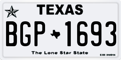 TX license plate BGP1693