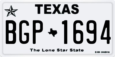 TX license plate BGP1694