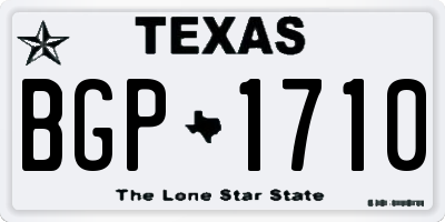 TX license plate BGP1710