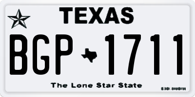 TX license plate BGP1711