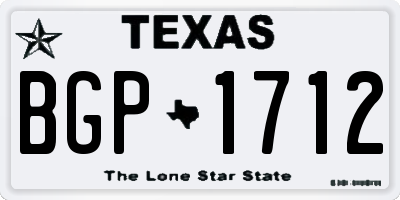 TX license plate BGP1712