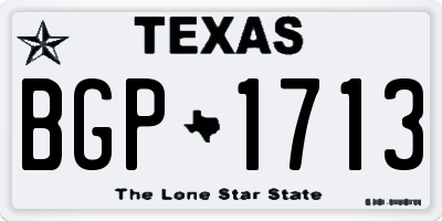 TX license plate BGP1713