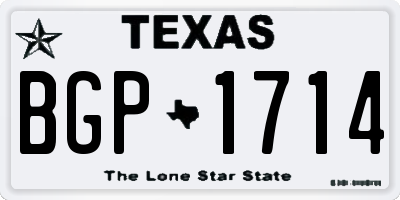 TX license plate BGP1714