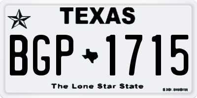 TX license plate BGP1715