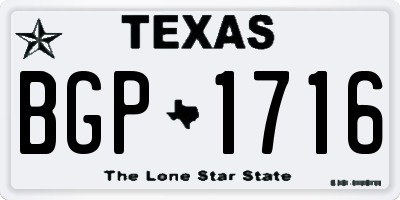 TX license plate BGP1716