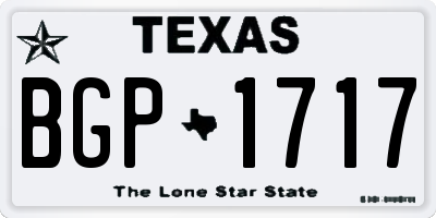 TX license plate BGP1717