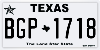 TX license plate BGP1718