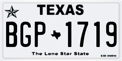TX license plate BGP1719