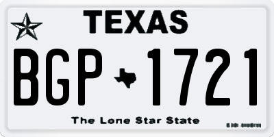 TX license plate BGP1721