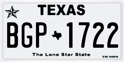 TX license plate BGP1722