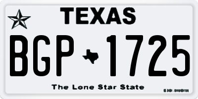 TX license plate BGP1725