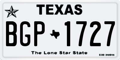 TX license plate BGP1727