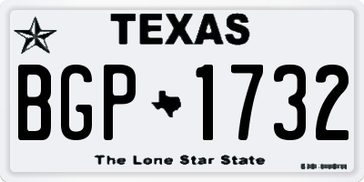 TX license plate BGP1732