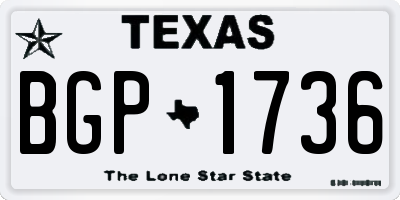 TX license plate BGP1736