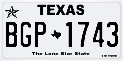 TX license plate BGP1743