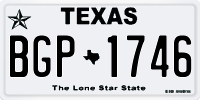 TX license plate BGP1746