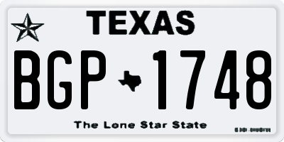 TX license plate BGP1748