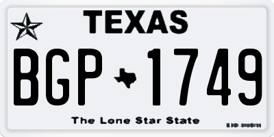 TX license plate BGP1749