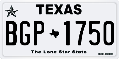 TX license plate BGP1750