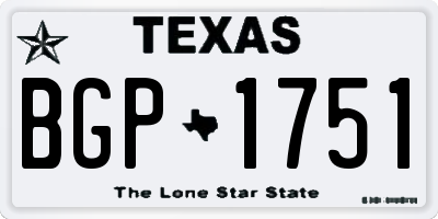 TX license plate BGP1751
