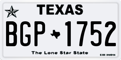 TX license plate BGP1752