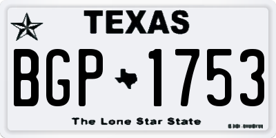 TX license plate BGP1753
