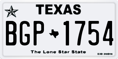 TX license plate BGP1754